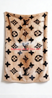 LV Faux Fur Flannel Blanket LV Leopard Monogram Throw IMG_3286